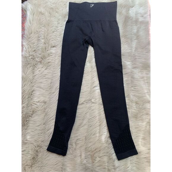 Gymshark Women's Perforated Performance Seamless Leggings Black Size XS - Picture 4 of 10